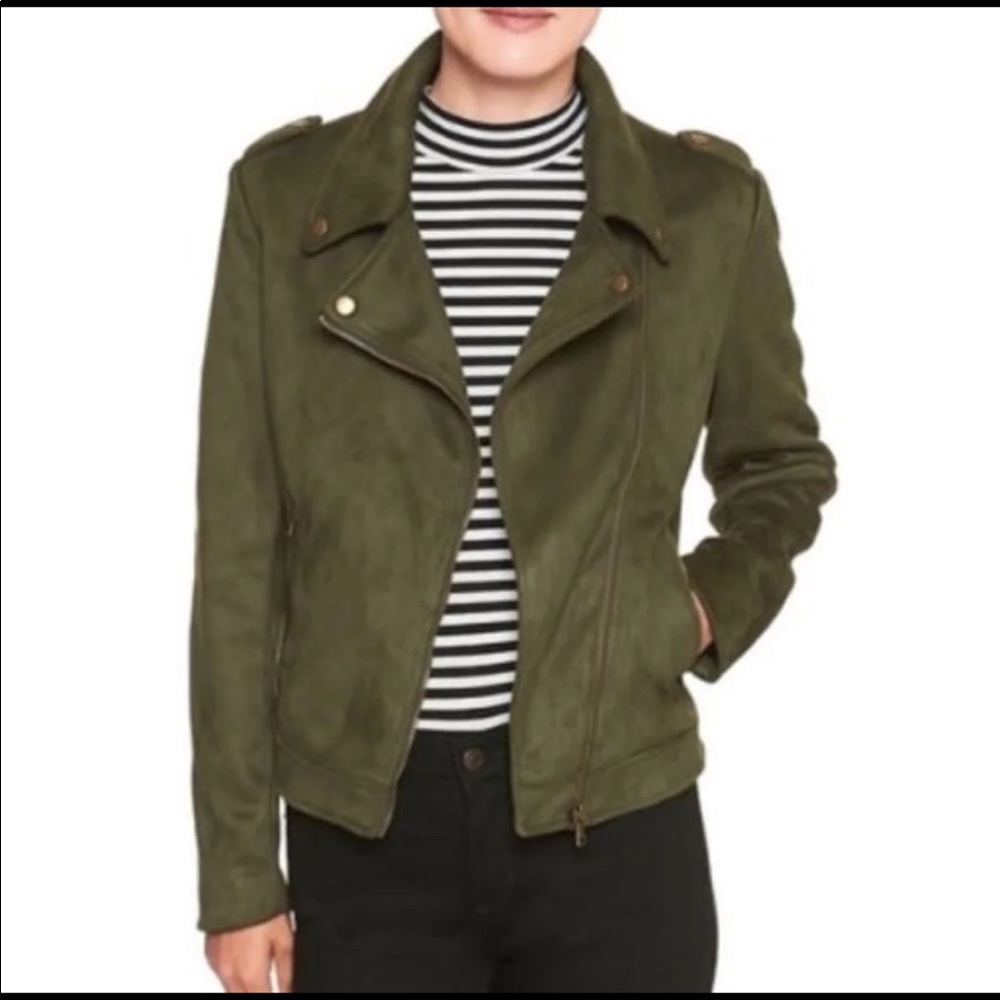 Banana Republic Vegan Suede Moto Jacket